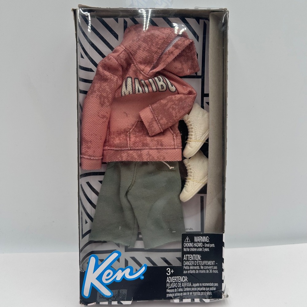 Barbie Ken Doll Fashion Pack Malibu Hoodie Green Shorts White Sneakers FKT48 NEW